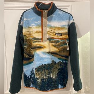 Columbia Helvetia Half Snap Fleece River Scenery Jacket Men's Size Small AM0371